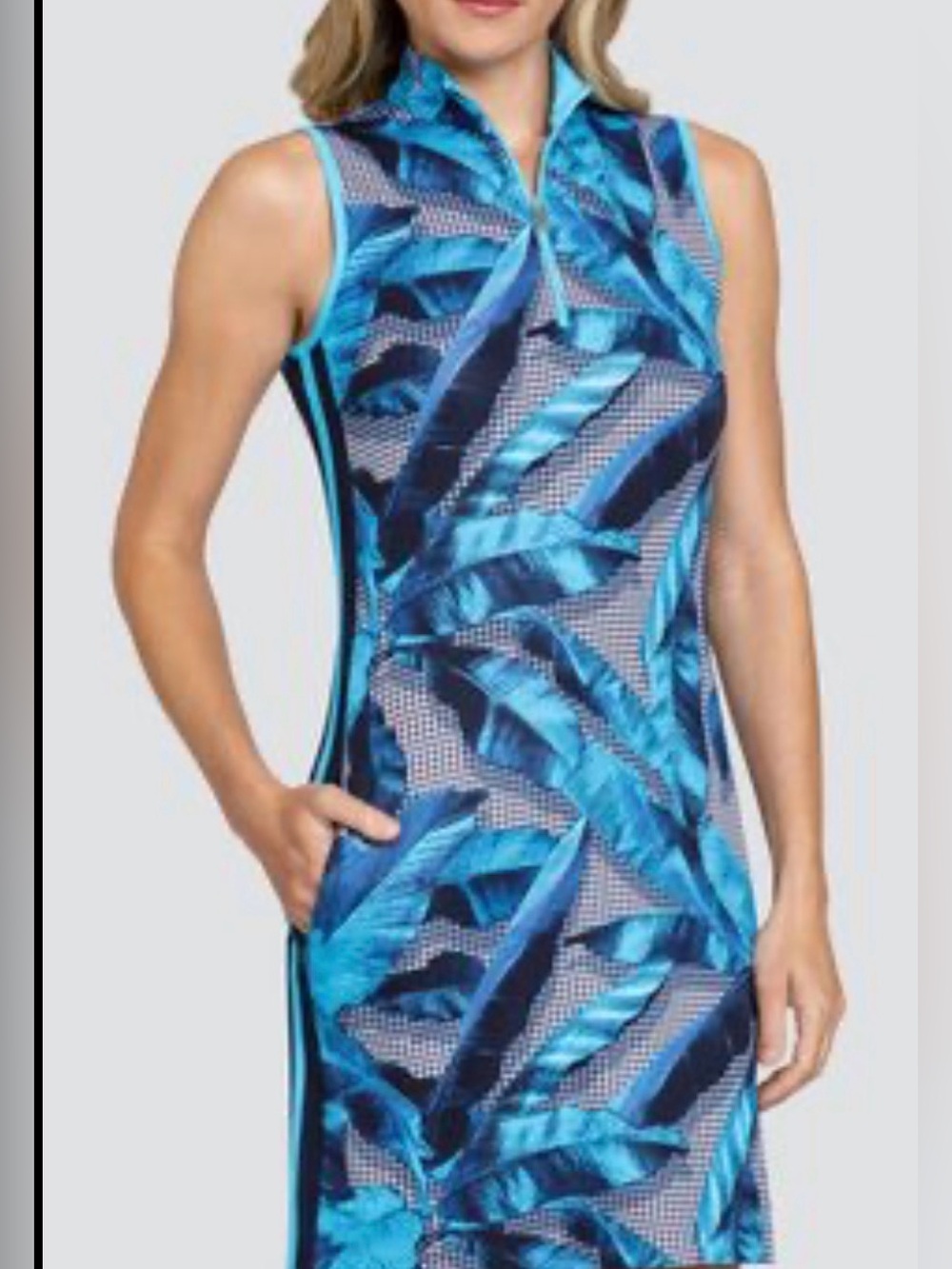 Tail Sleeveless Belicia Fusion Dress banana leaf print zip Golf Tennis Sporty S